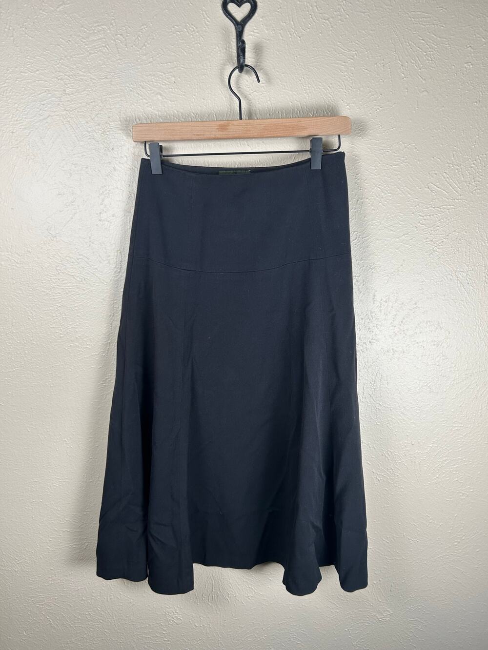 Vintage Eddie Bauer Skirt Size 6 Black Midi Length Whimsical Whimsygoth Fairy
